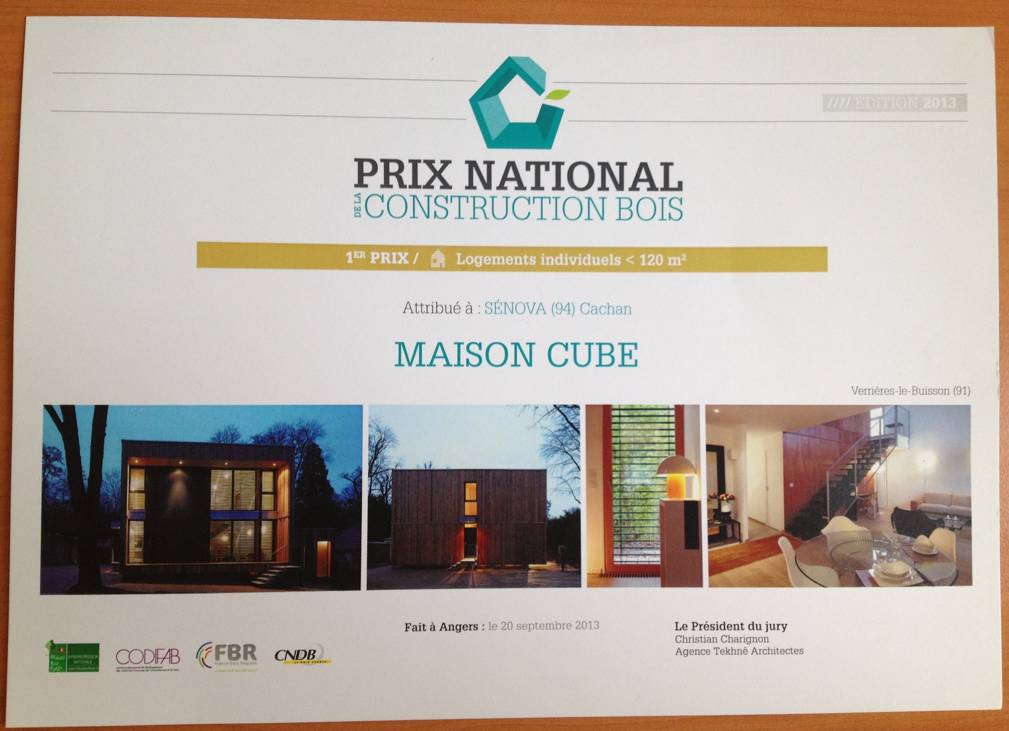 Sénova reçoit le 1er Prix national de la construction bois